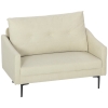 HOMCOM Divano 2 Posti Moderno con Schienale Trapuntato a Bottoni e Rivestimento in Velluto, 124x73x92 cm, Crema