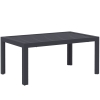Outsunny Outdoor Side Table, Rectangular Patio Coffee Side Table with Steel Frame and Slat Tabletop for Garden, Balcony, Grey