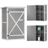 Outsunny Armoire abri de Jardin Remise pour Outils Bois de Sapin pré-huilé Toit bitumé incliné - Grande Porte verrouillable loquet - 2 étagères - dim. 75L x 56l x 115H cm