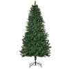 HOMCOM Árbol de Navidad Artificial 180 cm Ignífugo con 724 Ramas con 2 Tipos de Puntas de PVC Base Plegable y Soporte de Acero Decoración Navideña de Interior Verde