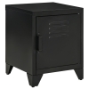 HOMCOM Nightstand, Side Table with Adjustable Shelf, Door, Bedside Table for Bedroom, Living Room, Metal, Black, 50 x 40 x 47.5 cm
