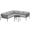 Outsunny Gartenmöbel Set Polyrattan Lounge-Set mit Ecksofa Tisch Kissen für 6 Personen Dunkelgrau