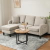 3-Seater L-shaped Corner Sofa with Reversible Chaise Lounge, Extra Cushion, Compact Couch for Apartment, 116L x 118W x 82H cm, Beige+Grey