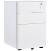 Vinsetto Fiset de Birou 3 Sertare si Incuietoare Serratura, Fiset pentru Birou cu Roti din Otel, 39x48x59cm, Alb