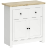 HOMCOM Sideboard with ample storage, Sideboard with Soft-Close doors, 2 Drawers, Adjustable Shelf, White