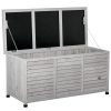 Outsunny Coffre de rangement extérieur malle de rangement en bois 283L 2 chaînes 127 x 56 x 60 cm gris