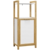 HOMCOM Meuble sur pied en bambou panier à linge salle de bain gain de place - 2 étagères - dim. 40L x 30l x 86,5H cm
