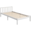 HOMCOM Cadre de lit en bois massif 90x190 cm lit simple avec tête de lit et sommier à lattes solide pour enfants adultes