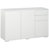 HOMCOM Sideboard, 2 Drawers, Push-Click, 117 cm x 36 cm x 74 cm, White
