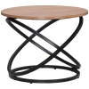 HOMCOM Round industrial-style coffee table in black metal with wood top - dim. Ø 60 x 46H cm