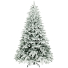 HOMCOM 7 ft Artificial Flocked Christmas Tree with 1867 Branches, Hinged Xmas Tree with Foldable Metal Stand, Easy Assembly for Home Office Decor