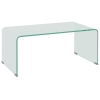 HOMCOM Stabiler Couchtisch aus Glas, einteiliges Design, schlicht und modern, 80 x 45 x 35 cm, Transparent