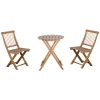 Outsunny Bistro-Set Balkon-Set Balkontisch mit Stühlen, Massivholz, wetterbeständig, 60 cm x 60 cm x 74 cm, Braun