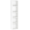 HOMCOM 5 Tier Bookshelf, Freestanding Bookcase with Adjustable Shelves, Display Storage Unit for Living Room, Bedroom, Study, 30W x 24D x 133.5H cm, White