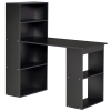 HOMCOM Bureau informatique, bureau avec rangement, 6 compartiments ouverts, table d'ordinateur pour chambre, studio, 120 x 55 x 120 cm, noir