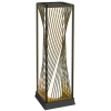 Outsunny Lampă solară în picioare din rattan cu senzor de lumină 25 LED-uri, stil Boho, IP44, rezistentă la stropire, Negru+Gri