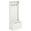 HOMCOM Attaccapanni con scarpiera e panca contenitore con 4 ganci, 71,5x39,5x170 cm, Bianco