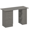 HOMCOM Reversibler Computertisch, Computertisch mit 3 Schubladen und 3 offenen Regalfächern, 120 x 49 x 72 cm, grau