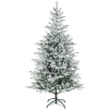 HOMCOM Albero di Natale Innevato Alto 180 cm con Rami Realistici e Base in Metallo Pieghevole