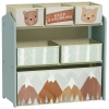 ZONEKIZ Scaffale Portagiochi per Bambini con 6 Contenitori Rimovibili in Tessuto, 63x30x66cm, Verde