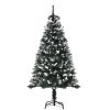 HOMCOM 5FT Snowy Artificial Christmas Tree, Xmas Tree, Home Indoor Decoration with Steel Stand, White Berries, Green