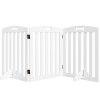 PawHut Barrera de Seguridad para Perros Plegable 155 cm Valla para Perros Medianos de 3 Paneles con Pies Extraíbles Blanco