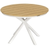 Outsunny Tavolo da giardino Ø118 cm in alluminio con design a doghe, Teak