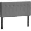 HOMCOM Cabecero 3 alturas regulable Cabecero de cama con patas metálicas efecto terciopelo para dormitorio 140x10x106/116/126 cm Gris