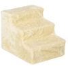 PawHut Three-Step Dog Stairs, with Washable Plush Cover, for High Bed Sofa, Dog Stairs for Small Dog and Cat - Beige