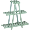 Outsunny Portapiante a 3 Livelli in Legno di Abete per Interni ed Esterni, 76x26x76 cm, Verde Chiaro