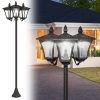 Outsunny Lampadaire de jardin extérieur à LED solaire avec capteurs 3 abat-jours - H.182.5 cm - IP44
