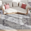 HOMCOM Tapis lavable en machine antidérapant pour salon aspect flanelle, 230 x 160 cm, Gris