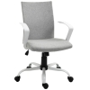 Vinsetto Chaise bureau fauteuil de bureau chaise ergonomique avec hauteur réglable, fonction à bascule, siège de bureau à roulettes pivotantes, charge 120 Kg, 61 x 61 x 99 cm gris clair et blanc