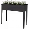 Outsunny Potager sur Pieds en Métal, Jardinière Surélevée 80L avec bords arrondis, Trou de Drainage, 100 x 40 x 80 cm, Noir