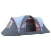 Outsunny Tente de camping familiale 5-6 pers. - tente tunelle imperméable légère ventilée facile à monter - grande porte + 2 fenêtres - 4,55L x 2,2l x 1,8H m fibre verre polyester oxford gris