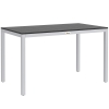 Outsunny Garden Table for 4-6, 120 x 70 cm Outdoor Dining Table with Rust-Resistant Aluminium Frame, Easy Maintenance Slatted Top, for Patio, Terrace, Balcony, Black