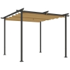 Outsunny Pergola 3x3m, metalowy pawilon ogrodowy, zadaszenie tarasu