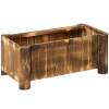 Outsunny Planter on Legs Flower Box dim. 70L x 35l x 30H cm Half-log Legs Slatted Pine Wood-look Body Carbonization-treated