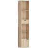 HOMCOM Bücherregal, Aufbewahrungsmöbel mit Schublade, Schrank und offenen Fächern, 30 x 24 x 158 cm, natur