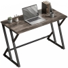 HOMCOM 120 cm Computertafel, Industrieel Bureau met Z-vormig Metalen Frame, Werktafel voor Kantoor, Used-Look Grijs