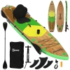 Outsunny Stand Up Paddling Board Set Aufblasbar 335cm SUP Board mit Kajak Sitz, Verstellbares Doppel-Paddel Fußschlaufe