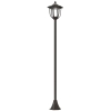 Outsunny Lámpara Solar de Jardín Farola con 6 Luces LED con Batería Recargable Solar con Autonomía de 6-8 Horas Ø26,5x177cm Negro