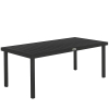 Outsunny Mesa de Comedor Exterior 190x90x74 cm con Encimera de Listones y Estructura de Aluminio para Terraza Balcón Negro
