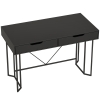 HOMCOM Kleiner Computertisch mit 2 Schubladen, Schreibtisch mit großer Arbeitsfläche 120 x 60 x 77 cm Schwarz