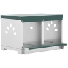 PawHut Ponedero para Gallinas de Acero Galvanizado con 2 Huecos para 2 Gallinas con Techo Impermeable y Ventilación Plateado y Verde
