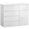 HOMCOM Modern Chest Of Drawers, 5 Drawer Dresser with Adjustable Shelf, Soft-Close Door, White