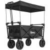 Outsunny Carro Plegable con Toldo Desmontable Longitud y Ángulo del Mango Ajustables y Bolsa de Transporte Carga 100 kg Negro