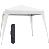 Outsunny Carpa Plegable 2,4x2,4 m, Pop-up, Cenador Pabellón de Jardín, Altura Ajustable con Bolsa de Transporte, Anti-UV, Impermeable, Gazebo para Camping, Fiestas, Exterior, Blanco