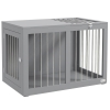 PawHut Hundekäfig Hundebox Hundetransportbox,  2 Türen, verriegelbar, Stahlgitter, 80 cm x 50 cm x 56,5 cm, Grau