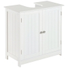 HOMCOM Mueble bajo Lavabo, Mueble de Baño con 2 Puertas y Estante Ajustable, Armario de Baño para Lavabo con o sin Pedestal, Estilo Moderno, 60x30x60 cm Blanco